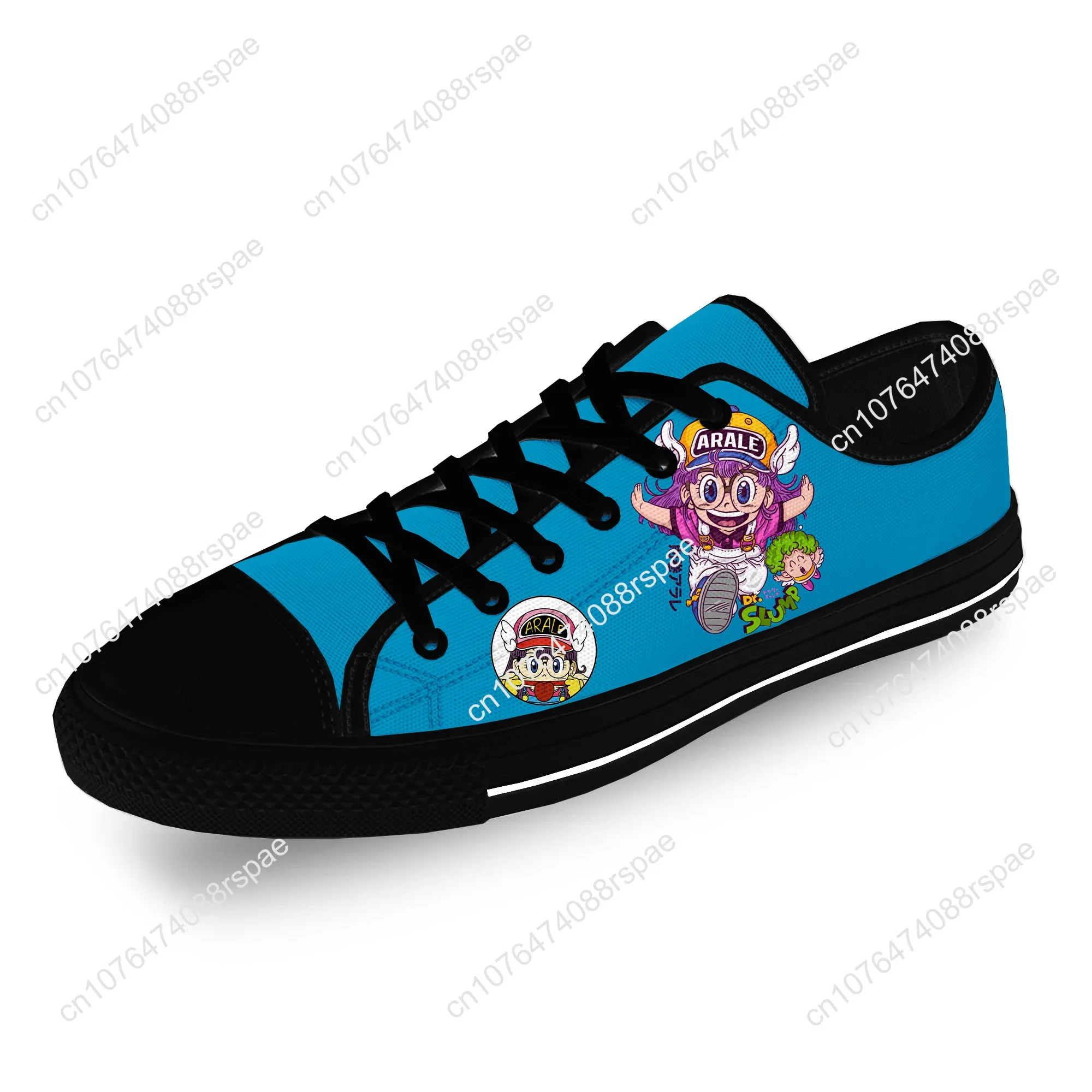 Japanese Anime Manga Cartoon Arale Dr Slump Casual Cloth 3D Print Low Top Canvas Fashion Shoes Men Women Breathable Sneakers