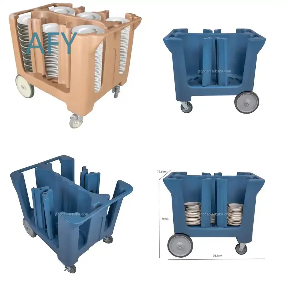 Restaurant Hotel Plastic Dish Storage Trolley Adjustable Plate Caddy for Commercial Kitchen for Catering for Buffet for Food