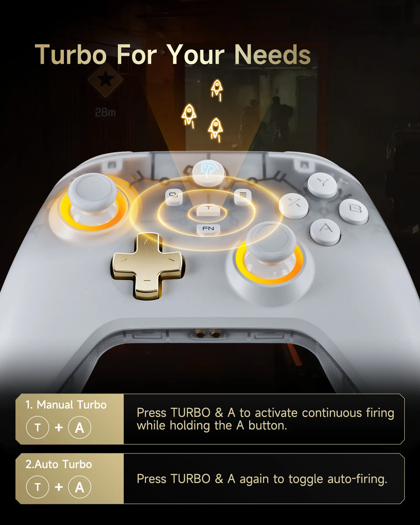 EasySMX D05 Wireless Gamepad für Nintendo Switch PC mit Ladestation RGB Hall Effect Joysticks Game Controller für Windows – Detail 24