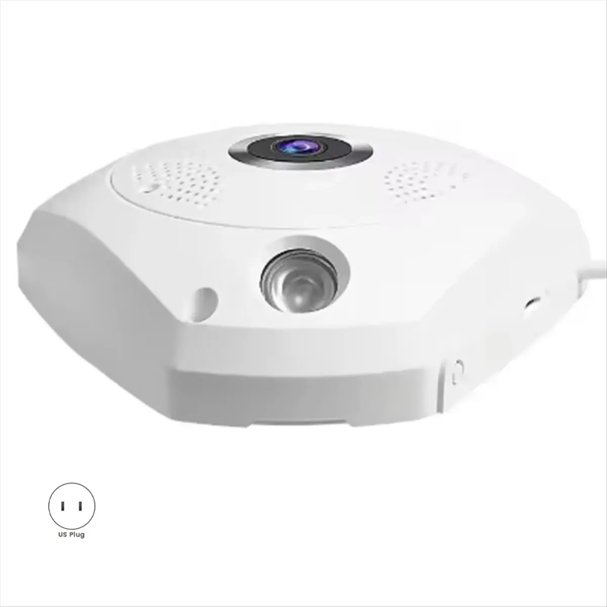 

IP-камера T19C Fisheye для домашней безопасности, панорамная 180/360 градусов, купольная IP-камера видеонаблюдения с обнаружением движения, вилка стандарта США