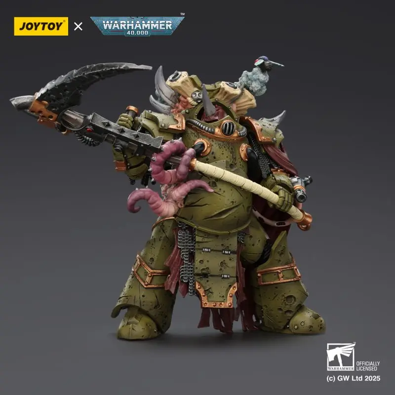 JOYTOY Warhammer 40K Death Guard Deathshroud Terminator 2 with Manreaper and Plaguespurter Gauntlet 1:18 Action Figure Collection Model Gift for Adults view 3