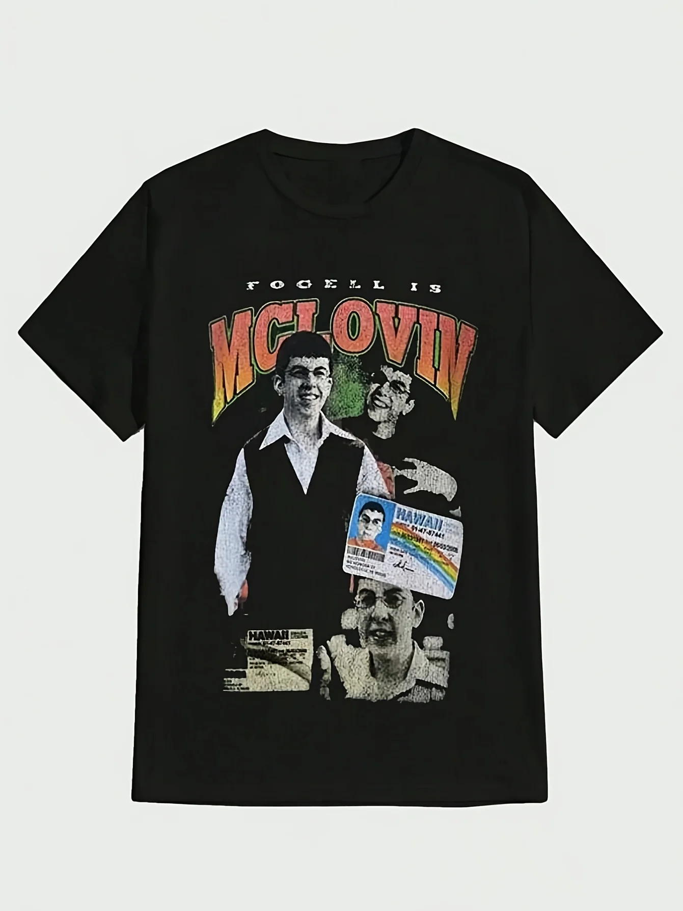 2026 Mclovin Super-Bad I Funny Movie T-Shirt Casual Italian Print, Heavy Fabric, Crew Neck, Slight Stretch, Regular Fit for Men