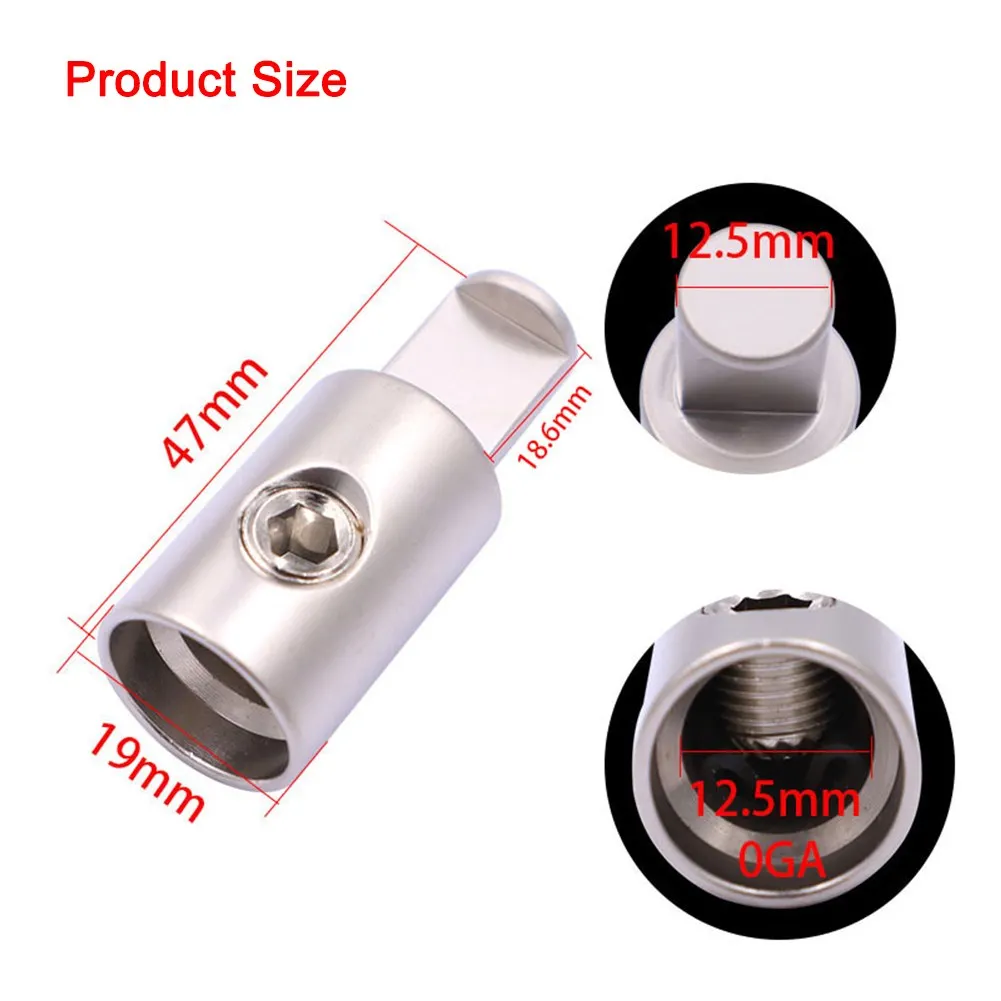 Car Audio Wire Reducer Kit 2 pcs 1/0 For AWG to 4 For AWG Ground Power Cable Adapter for Stable Signal Transmission
