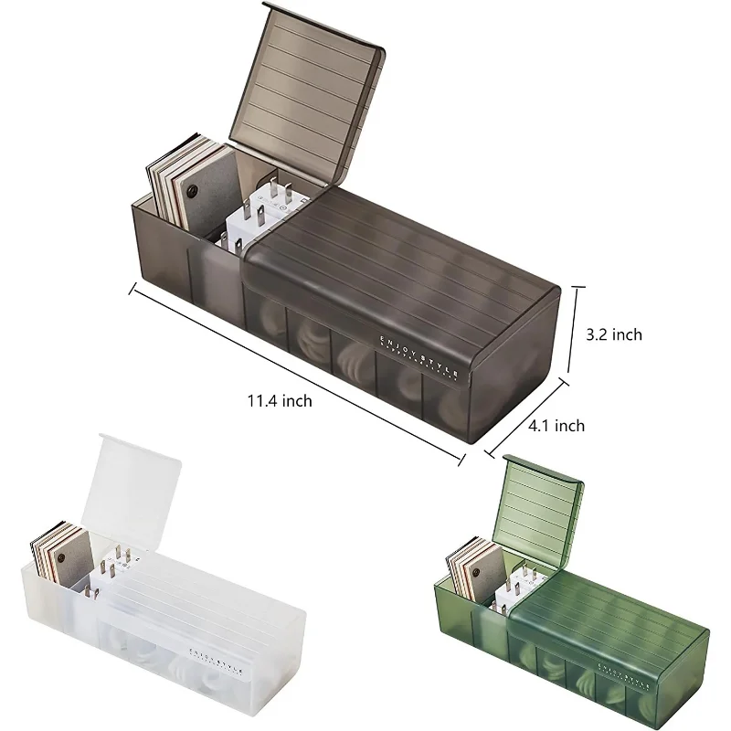 Desktop Data Cable Storage Box with Cover Cable Storage Artifact Mobile Phone Charger Charging Cable Desktop Cable Storage Box