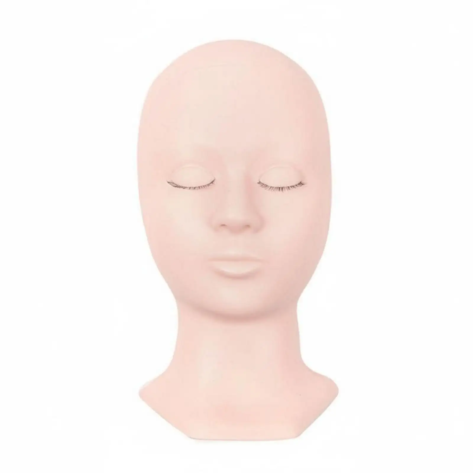 Eyelash Extension Practice Head Mannequin Reusable PVC Training Tool with Facial Form and Eyelids for Lash Artist Precision