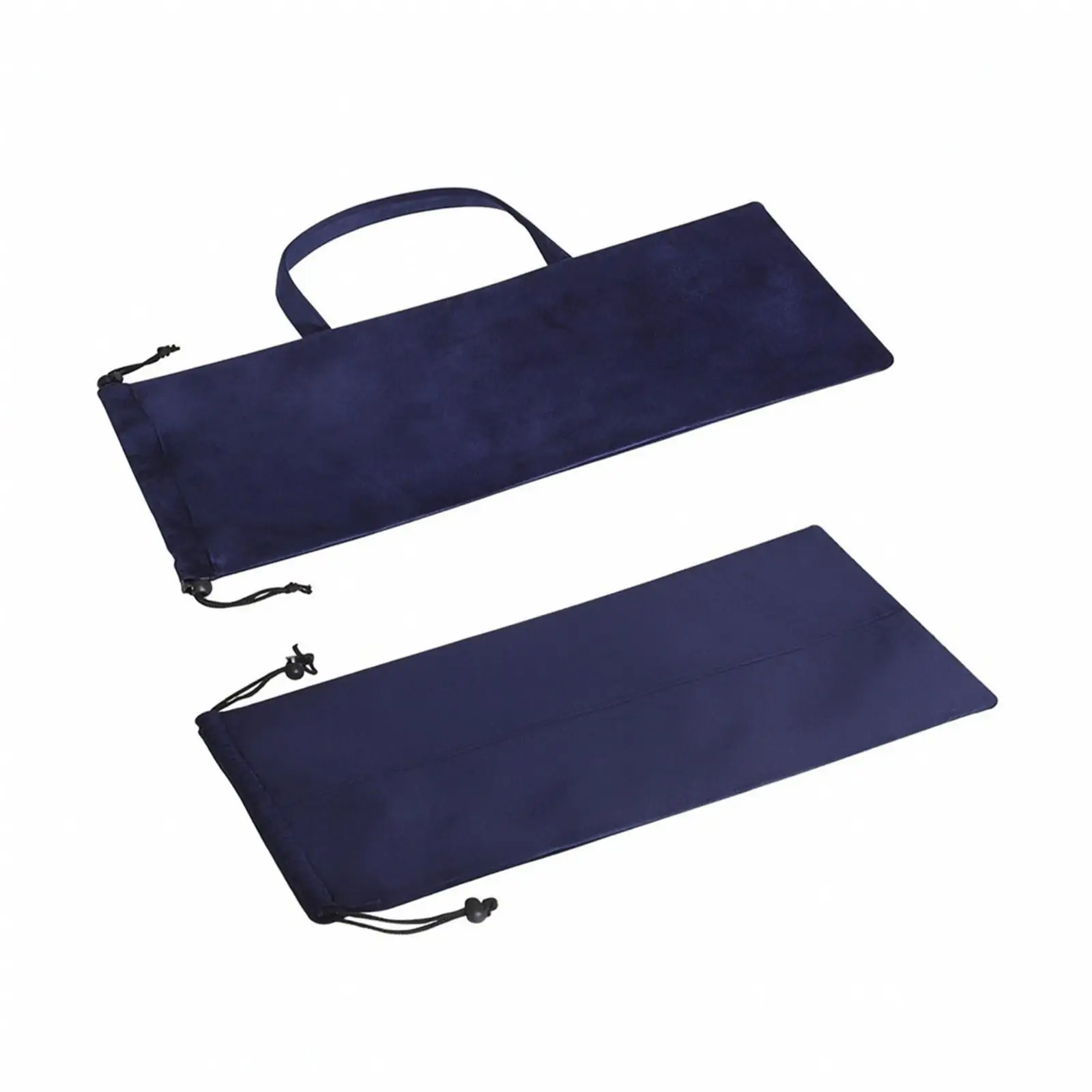 Mahjong Rack Organizer Pouch for Tiles and Pushers with Carry Handle Soft Flocking Cloth Storage Case