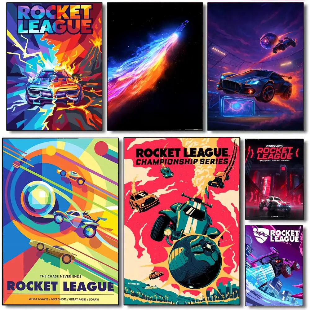 Game R-Rocket League Poster Wall Art Printed Decor Sticker Stylish Home Gift for Living Room Bedroom Corridor Cafe