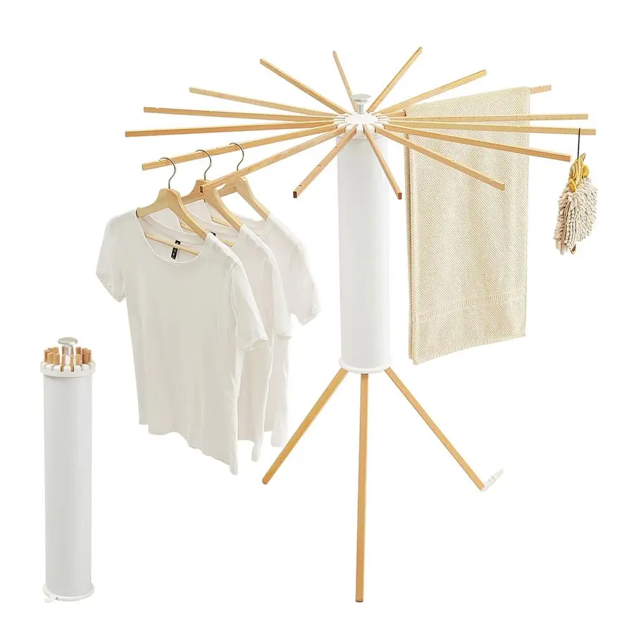 

Tripod Clothes Drying Rack, Garment Rack Portable and Foldable Space Saving Laundry Drying Rack Drying Rack Clothing Floor Foldi