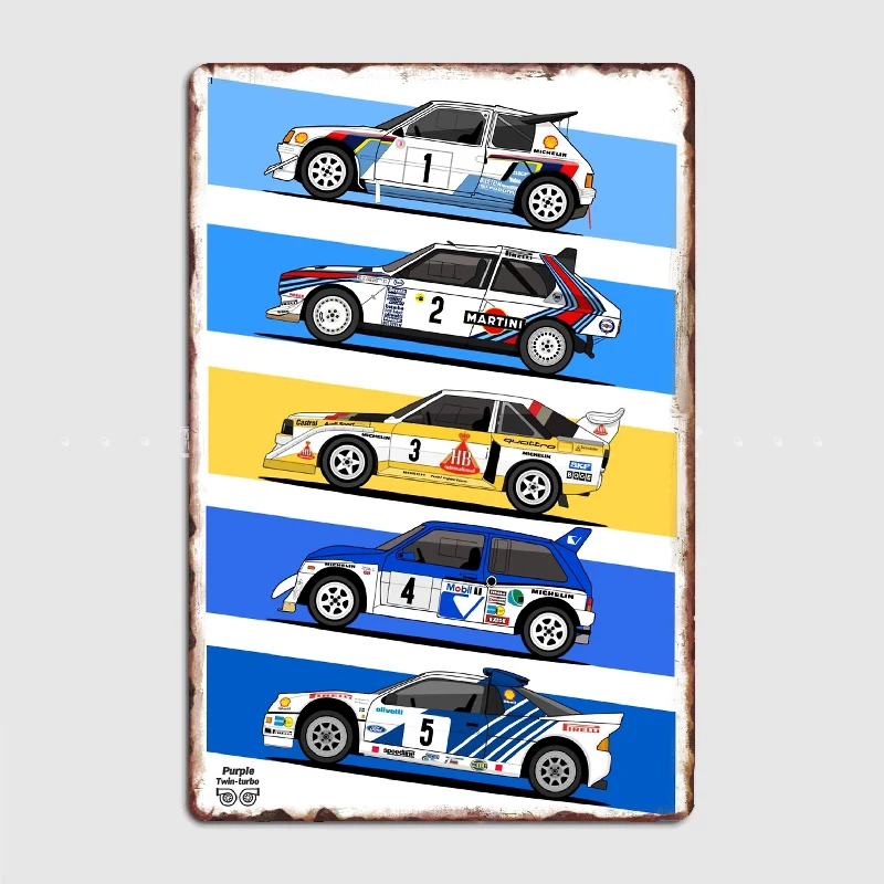 Sport Quattro S1 E2 Rally Group B Art 1986 Group B v2 Metal Plaque Club Home Club Bar Funny Wall Decor Tin Sign Posters