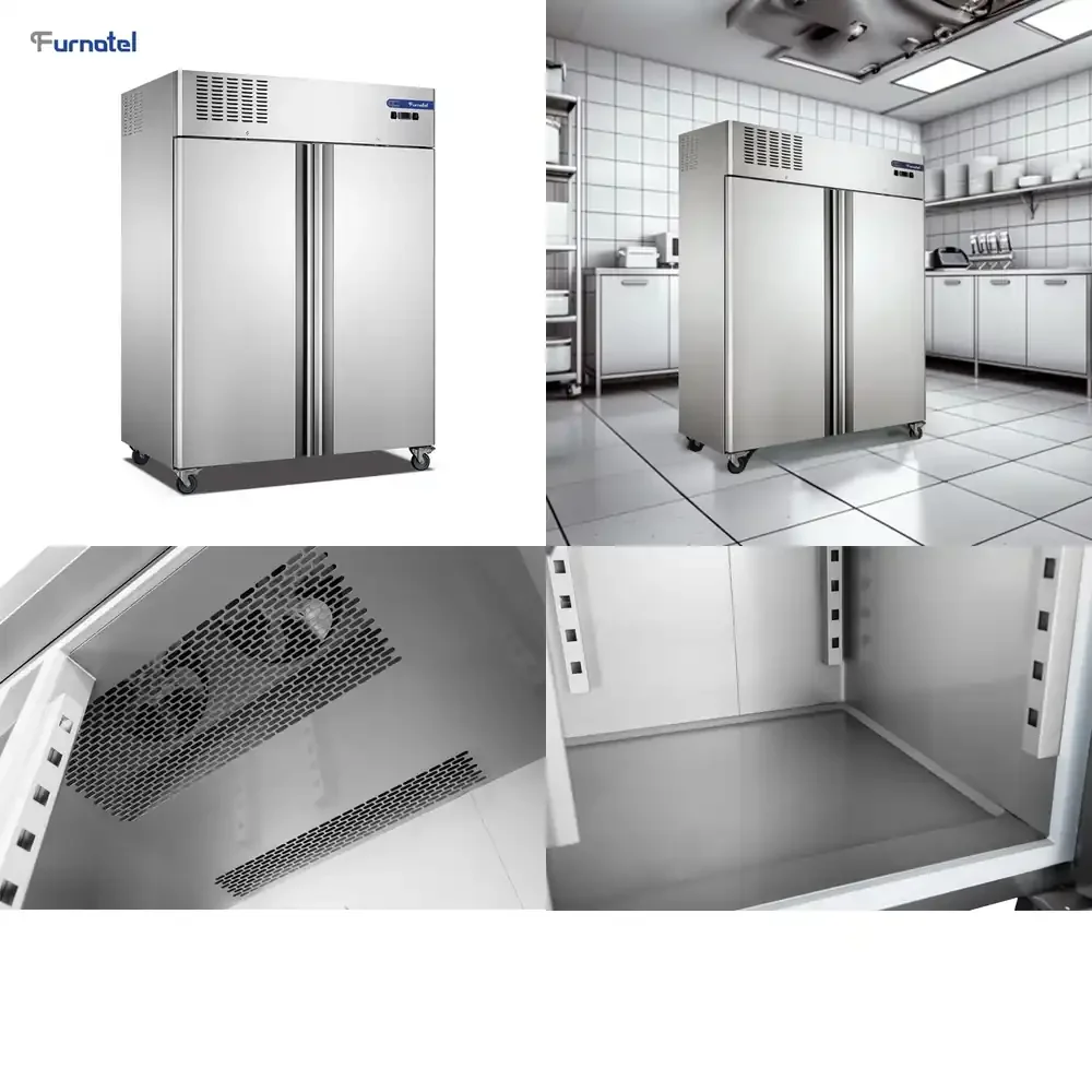 Furnotel Commercial Refrigeration Equipment Double Doors Upright r Vertical Commercial Refrigerator