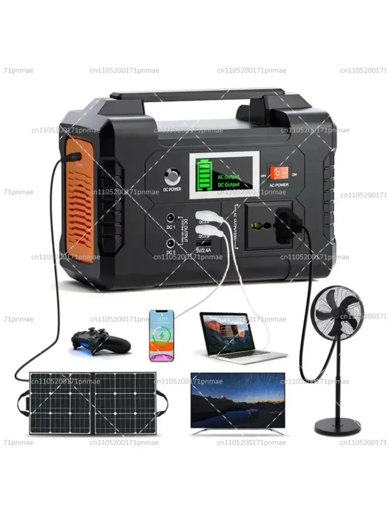 200W Solar Generator for Camping, Portable Power Station with Panels, EU Battery Backup for Home Energy Storage