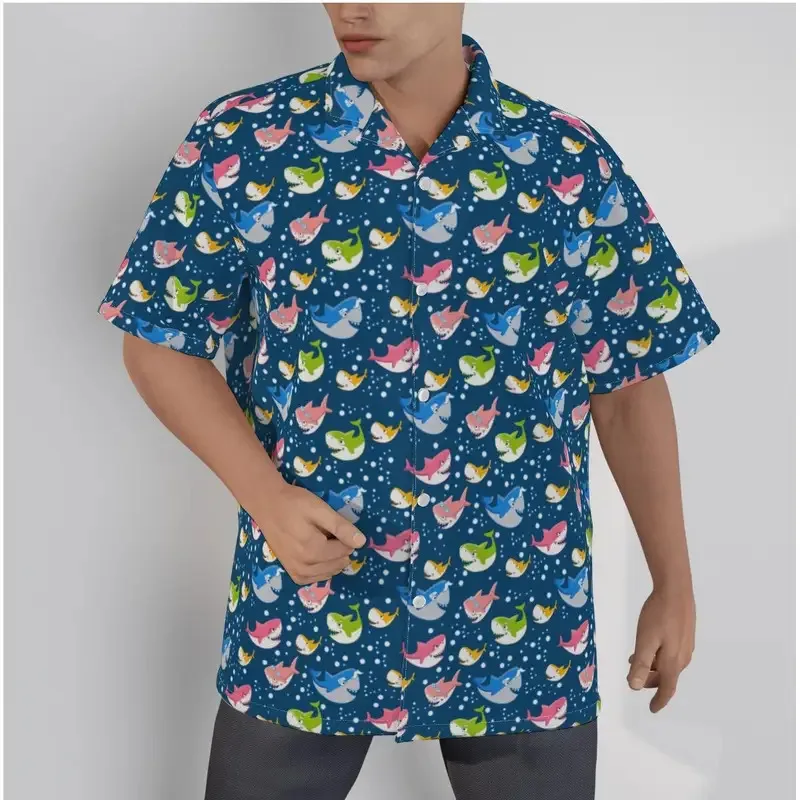 

2025 yiyi Men's Hawaiian Shirt Cool Sky Print Clouds Beach Short Sleeve Summer Casual Button Up Blue Tops 3D Shirts