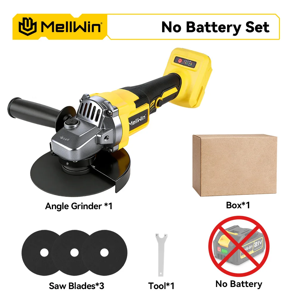 MELLWIN 125MM Bürstenloser Elektrischer Winkelschleifer 3-Gang M14 Schneid- und Poliermaschine Holzbearbeitungswerkzeug für Makita 18V Akku – Detail 13