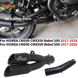 For HONDA CM 300 500 CMX 300 500 Rebel 300 500 2017 -2026 Motorcycle Exhaust Escape Modify Moto Muffler With Removable DB Killer