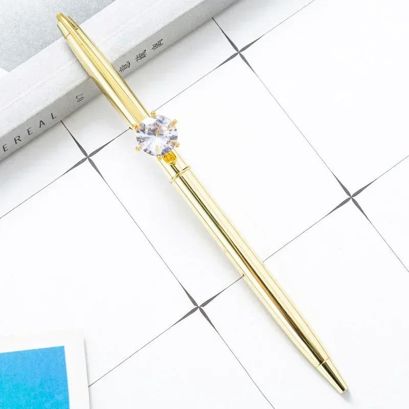 1 Piece Candy Color Ballpoint Pen School Office Supply Wedding Stationery Crystal Diamond Metal Rose Gold Pens Pens for School