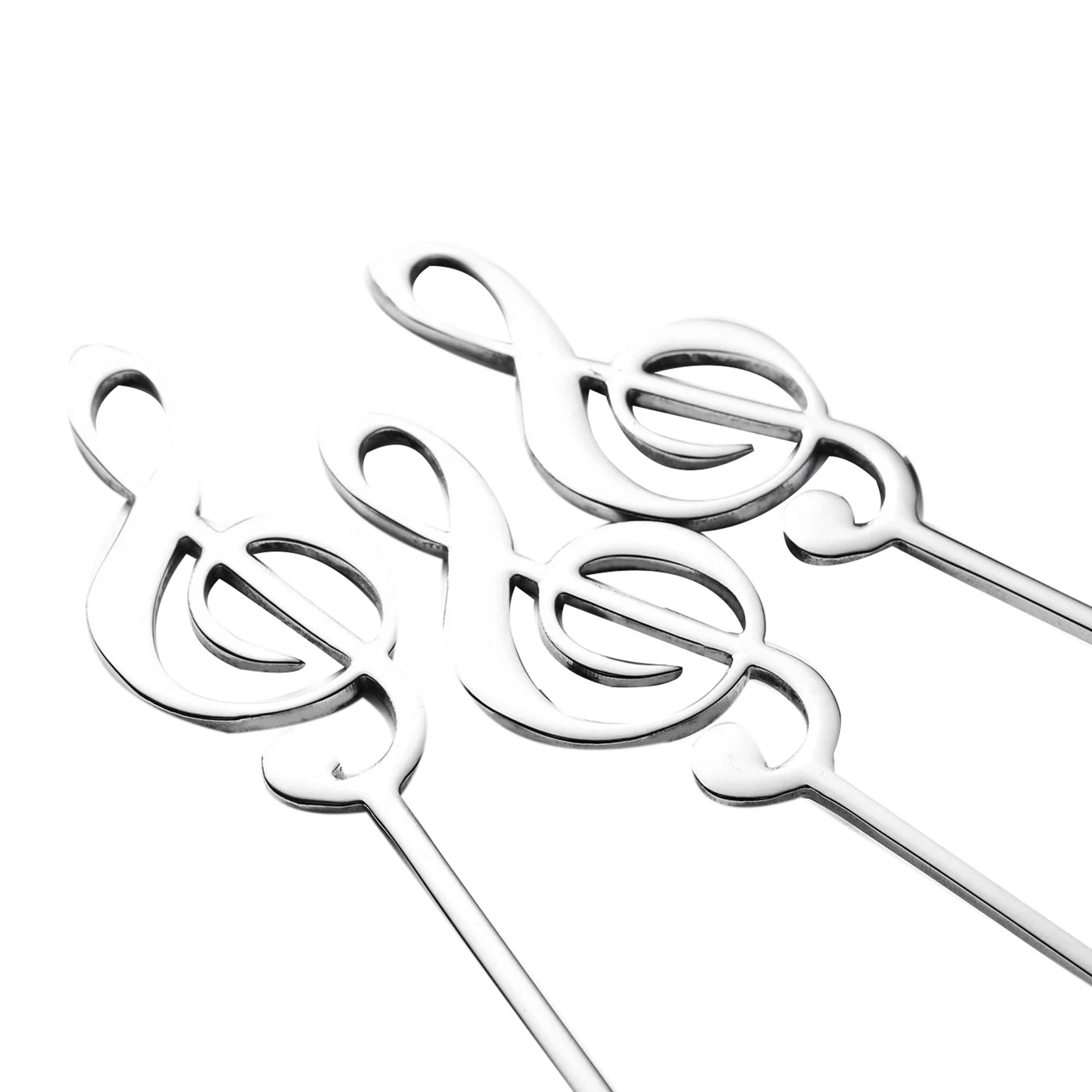 ABMS-12 Pack Cute Teaspoons Stainless Steel Musical Notation Shaped Coffee Spoons Dessert Cake Ice Cream Sugar Spoon view 2