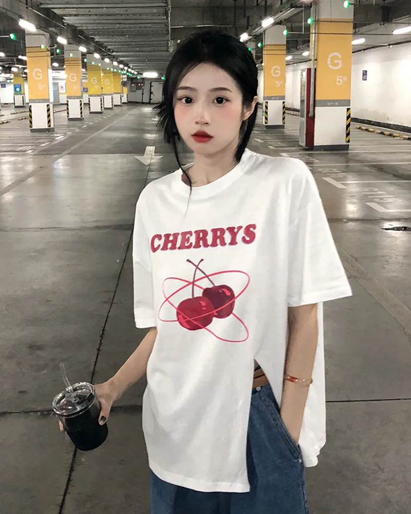 ort Sve تي شيرت نسائي لربيع وصيف جديد Faion فضفاض مناسب للطالبات ملابس غير رسمية متعددة الاستخدامات #5