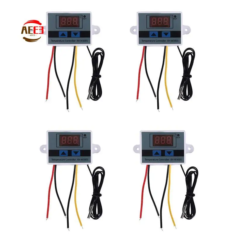 

AEE3-4 шт., 220 В переменного тока, цифровой светодиодный регулятор температуры Xh-W3001 для инкубатора, переключатель охлаждения и нагрева, термостат Ntc, датчик