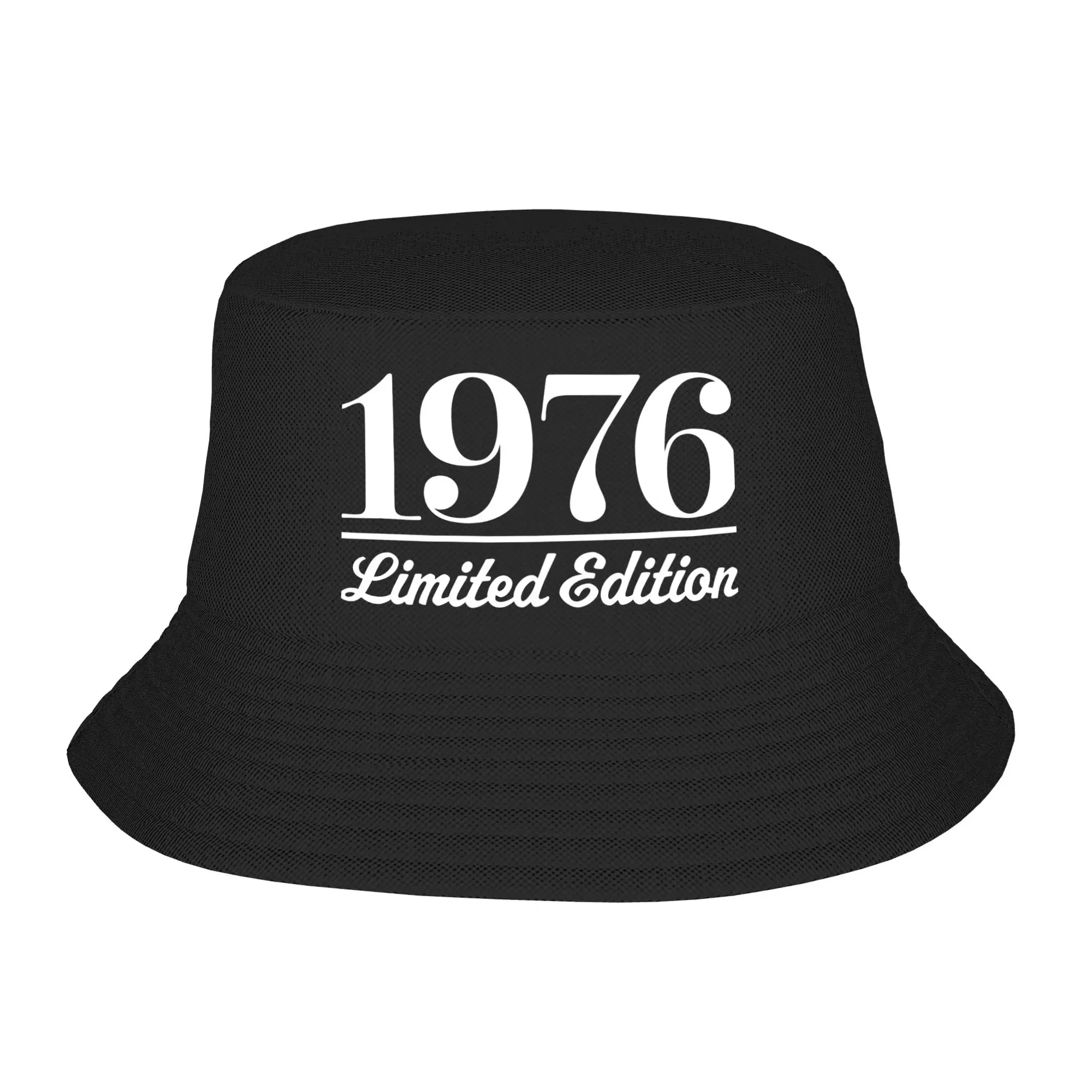 Girl Boy Harajuku Bucket Hat Born in 1976 vintage age 50 years old funny 50th birthday Merch Bob Hat For Travel Headwear