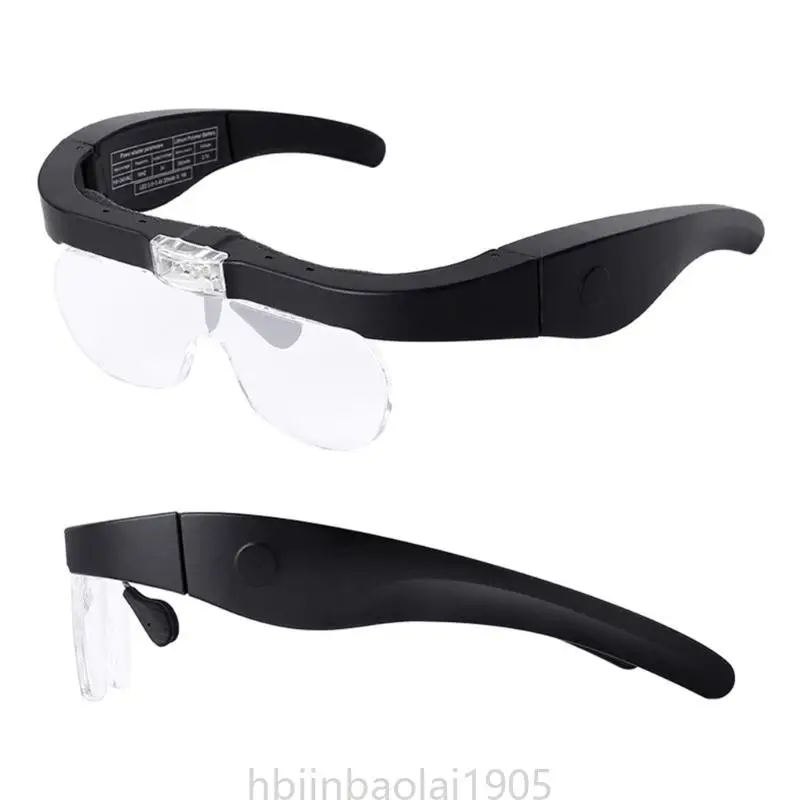 

E74E Head-Magnifying Glasses USB-Charging Hands-Free Magnifier Eyeglasses with Lights