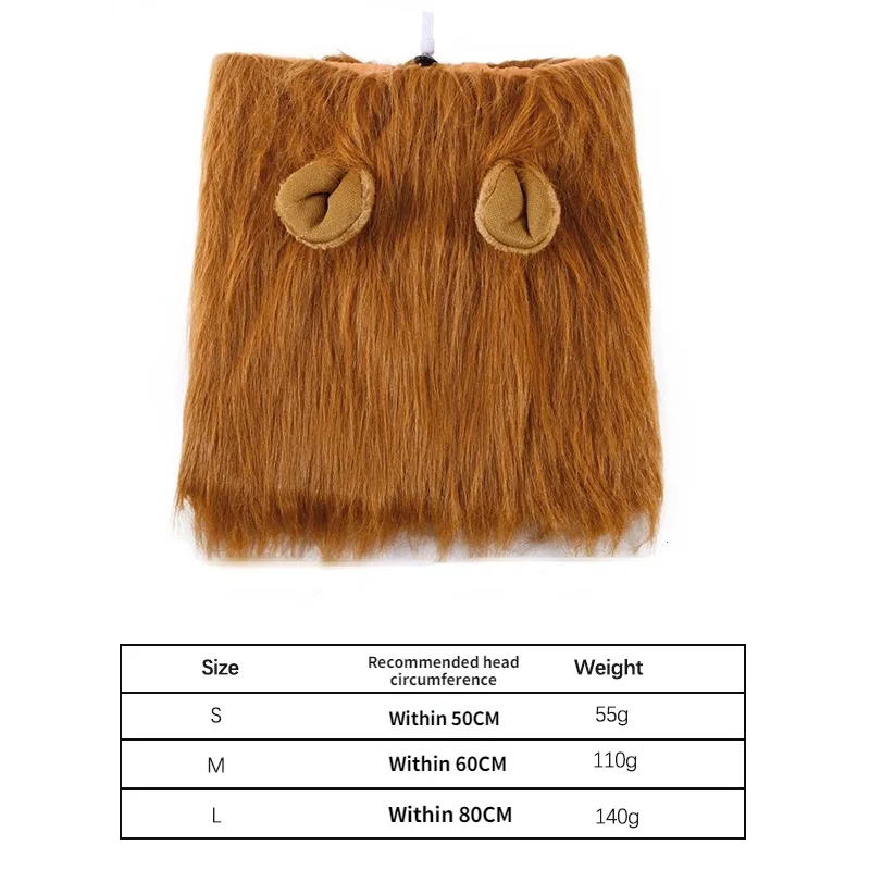 DualPet Cute Pet Dog Cosplay Clothes Costume Lion Mane Winter Warm Pet for Large Dogs Party Decoration