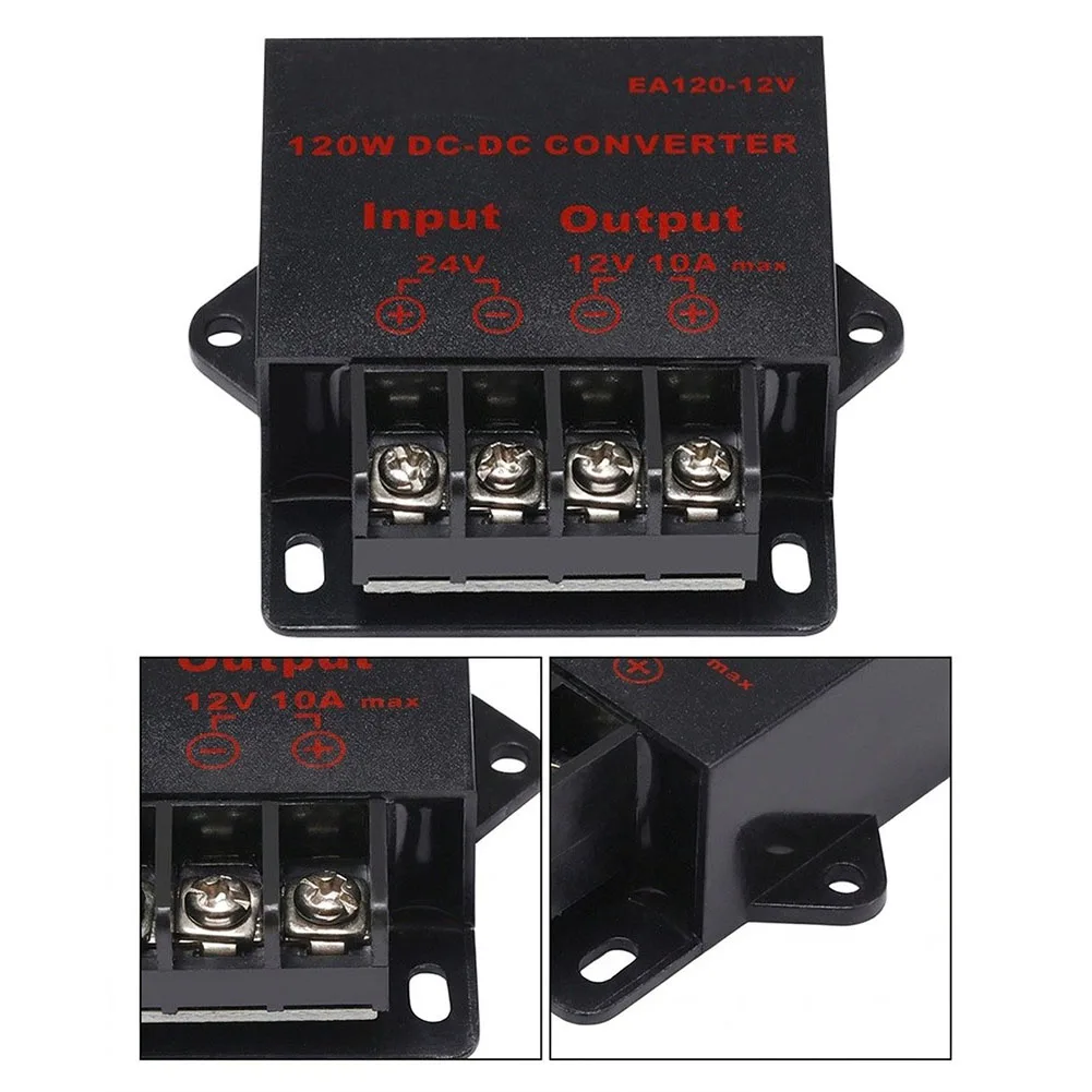 For Tight Engine Compartments DC Step Down Regulator 12V Step Down Converter Solar Black Over-voltage Protection