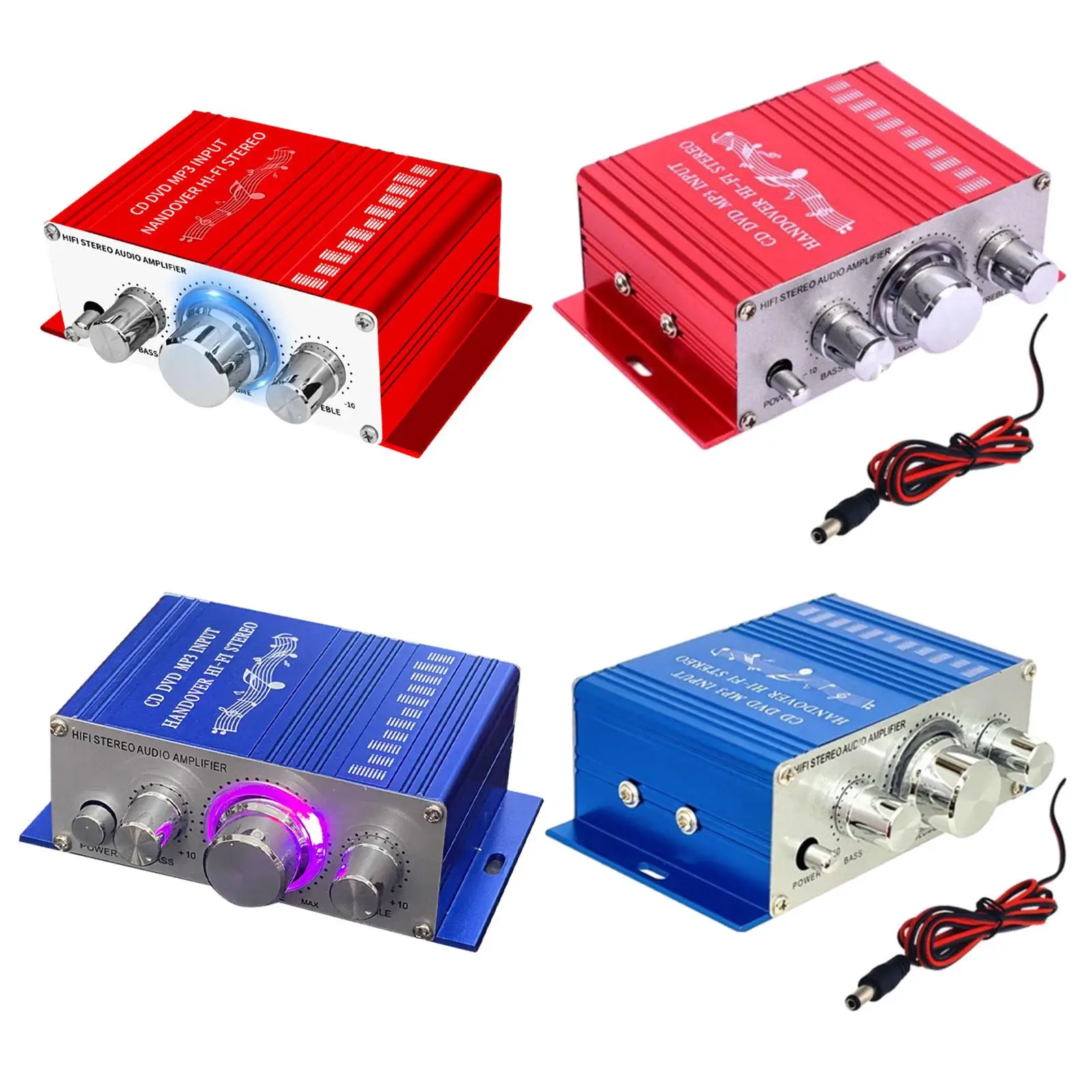 미니 오디오 앰프 TV 태블릿 폰용 소형 20W x2 CD DVD MP3 입력 12V