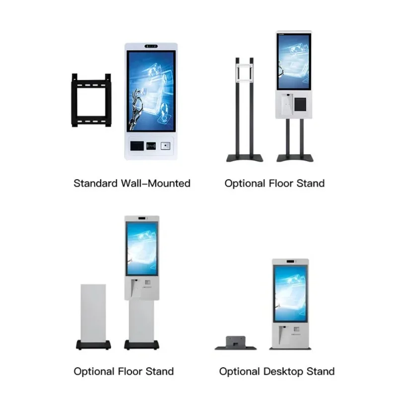 21 23 27" Self-ordering-kiosk Self Check In Touchscreen Kiosk Ticket Printing Self Service Payment Machine