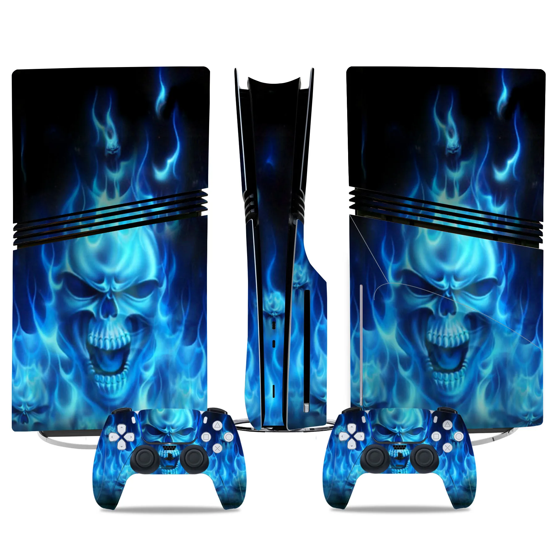 Skull Skins für PS5 Pro Skin Disc Edition Konsole und Controller Cover Aufkleber Wrap Vinyl kompatibel mit PS5 SLIM Disc Version