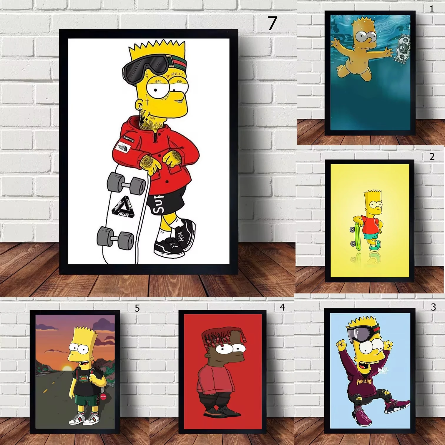 Disney Animation The Simpsons Bart Poster Prints Wall Art Canvas Painting Wall Art Picture for Living Room Home Decor Best Gift