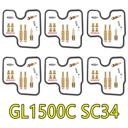 HONDA GL1500 SC34 6Sets Carburetor Repair Kit Valkyrie 1500 GL1500C GL1500G GL1500CT Carb Float Parts