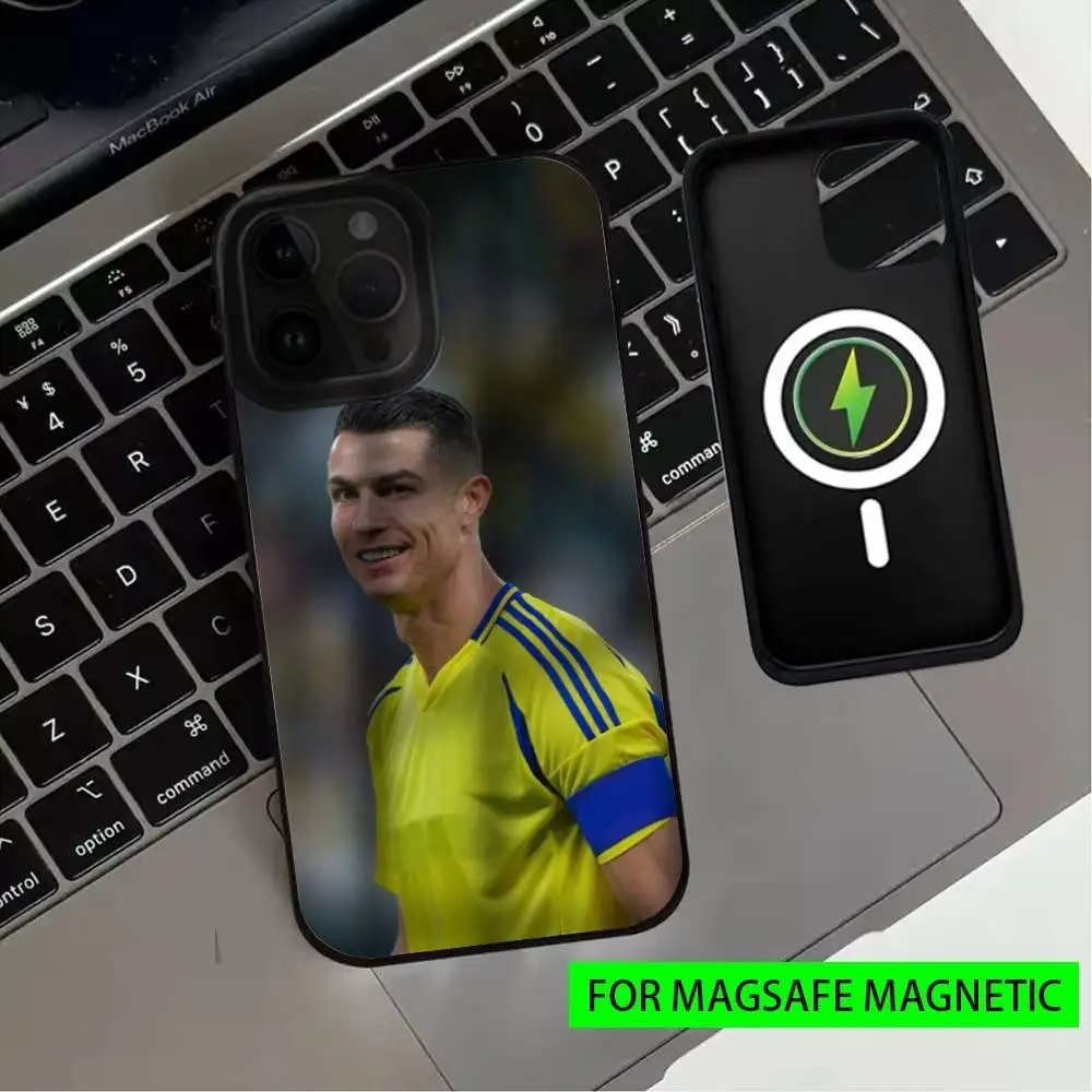 حافظة هاتف Footballstar R-Ronaldo Cool CR7 لهاتف iPhone17,16,15,14,13,12,11 Plus، Pro Max Magnetic للشحن اللاسلكي Magsafe