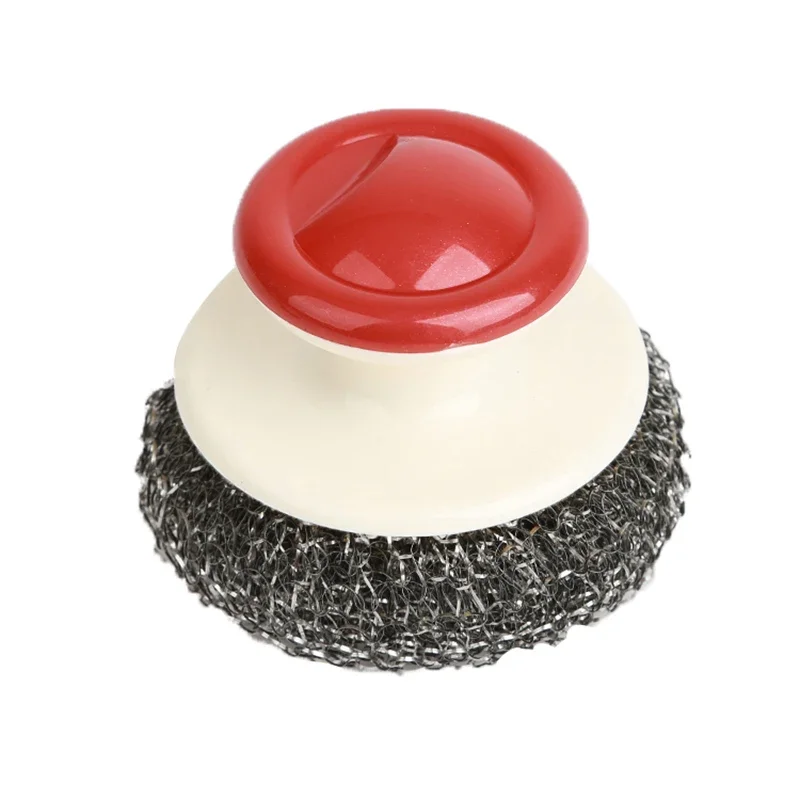 Stainless Steel Scourers with Handle, Steel Wool Scrubber Pad Kitchen Bathroom Cleaning Brush For Dishes, Pots, Pans estropajos