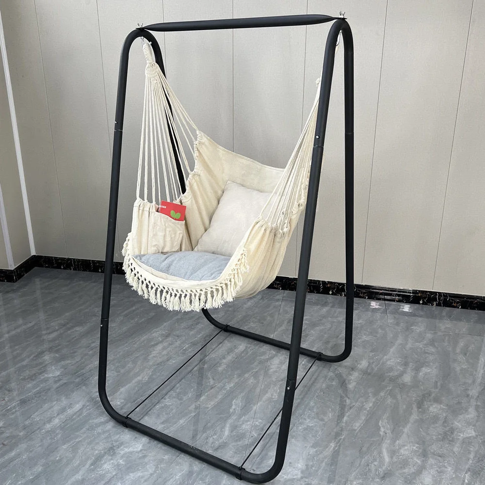 Camping Hammock Travel Pool Portable Hanging Bed Chair With Bracket Garden Swing Stand Beach Outdoor Folding Hammock