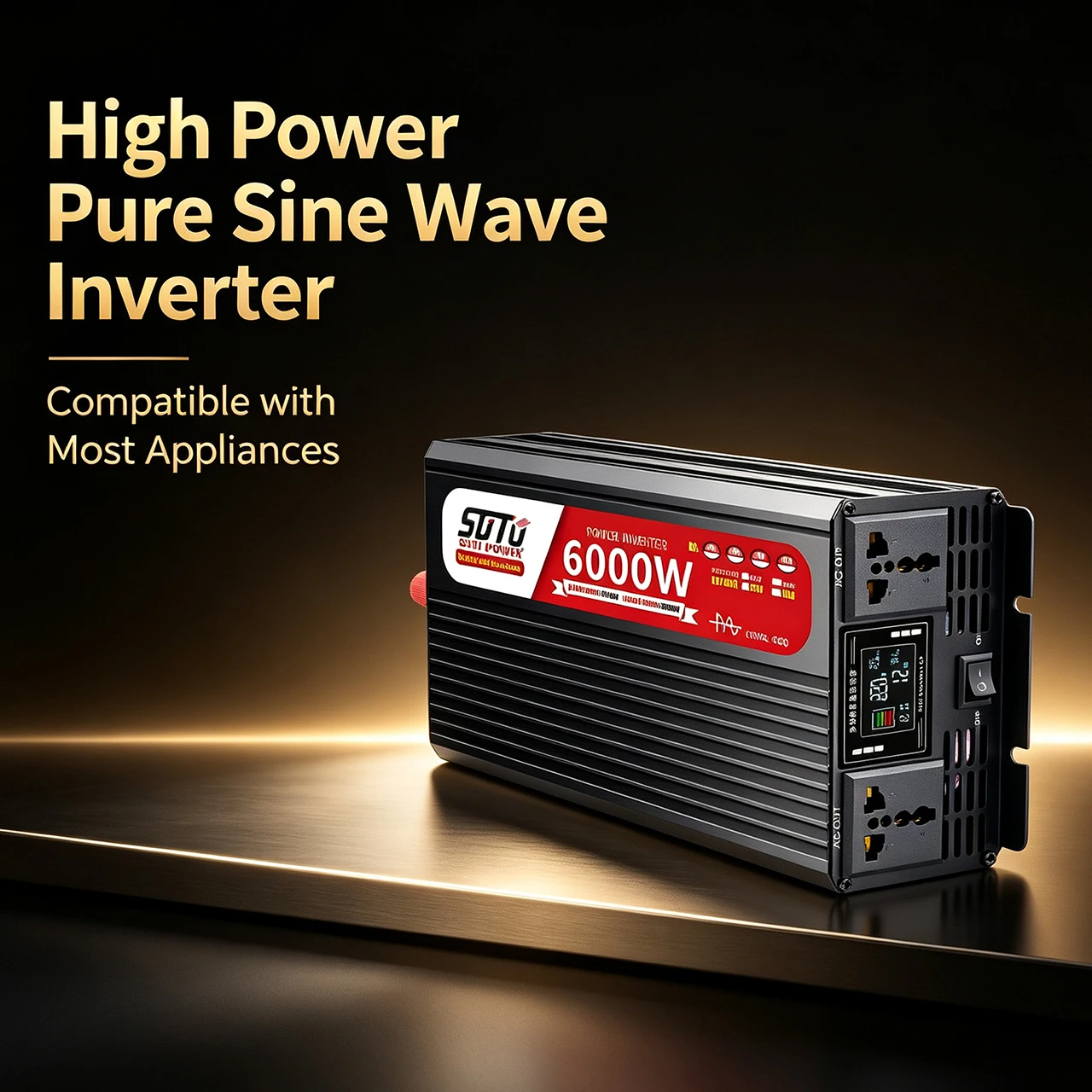 Reiner Sinus-Wechselrichter 4000W 5000W 6000W 12V24V zu 220V 50Hz 110V 60Hz Auto Haus Hochleistungs-Batterie-Solar-Konverter universal