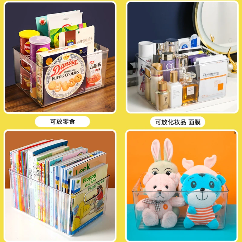 Snack Desk Storage Box Transparent Plastic Durable Storage Box Creativity Pencil Cases Drink Tea Office Home Accessories