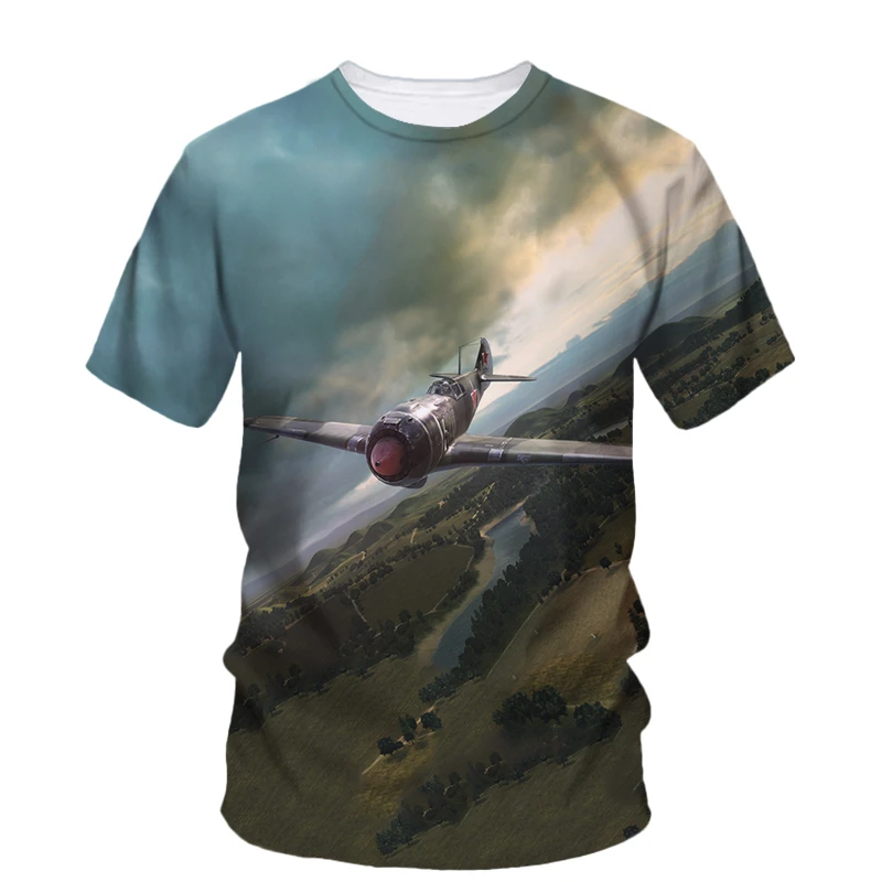 Aircraft Fighter Jets 3d Printed T Shirt For Men Loose Short Sleeves Fashion Personality Summer T-shirt Casual Top Tee Shirts