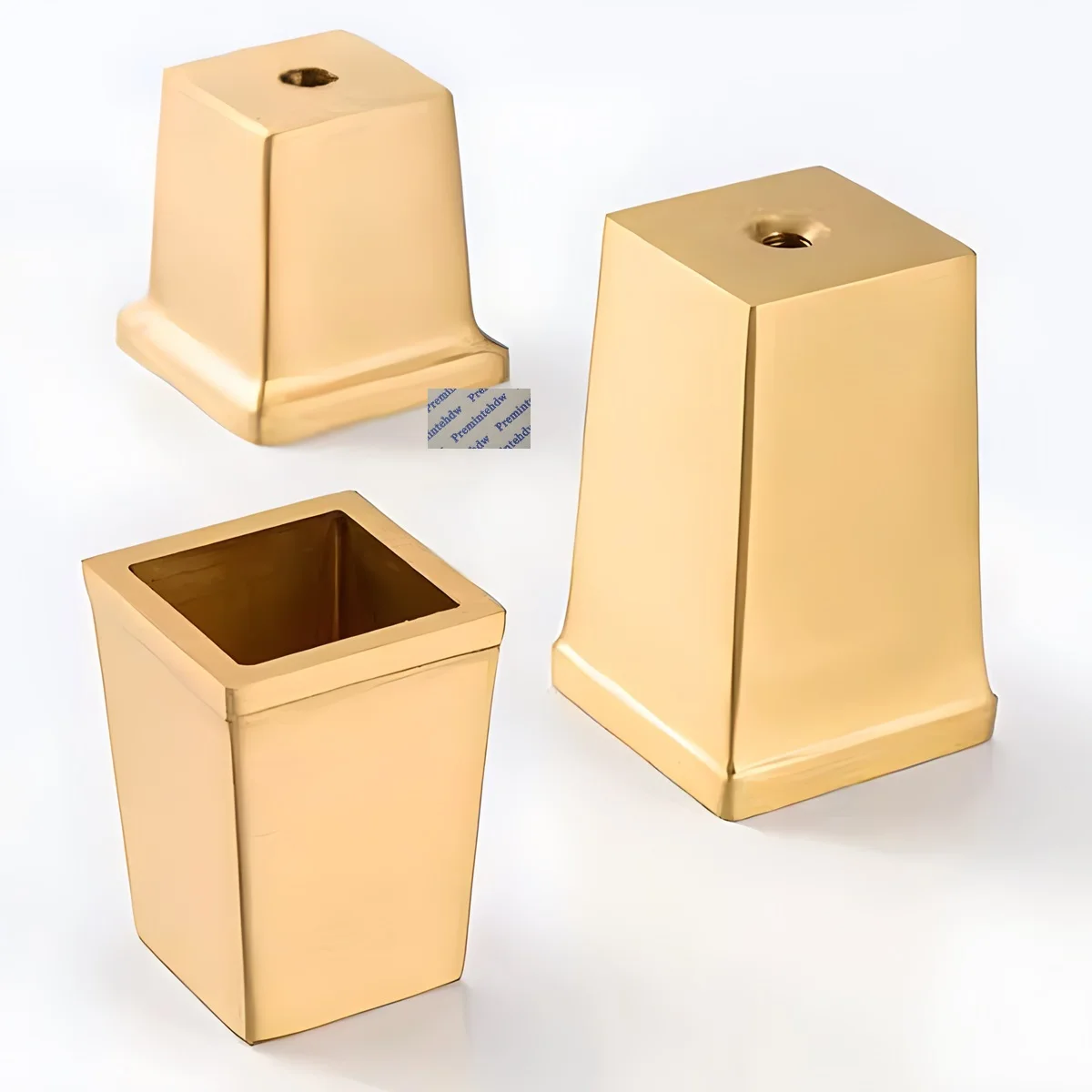 

4Pcs Square Tapered Brass Leg Tip Cups Cap For Mid-Century Chair Table Tea Coffee Bar Leg Feet