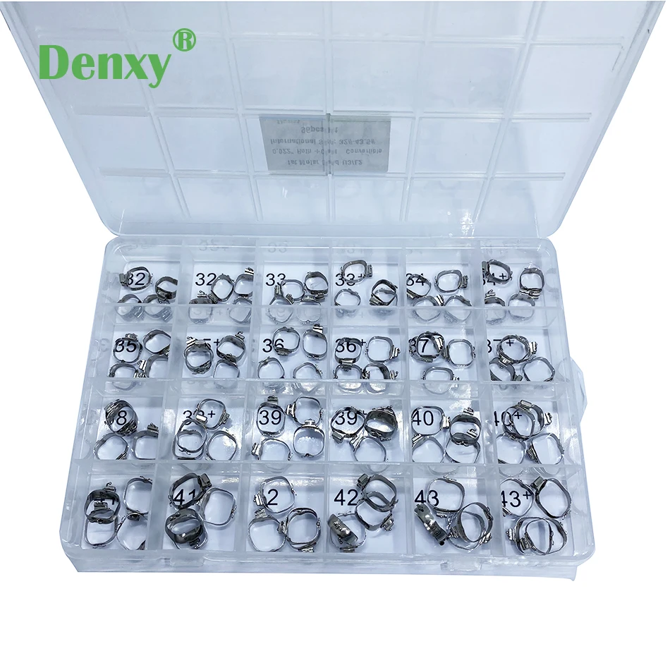 Denxy Dental Kieferorthopädisches Band-Set mit umwandelbarem Bukkalrohr, 1. Molaren-Bänder mit Klemmen, U3L2 Molaren-Band für die kieferorthopädische Behandlung – Detail 3