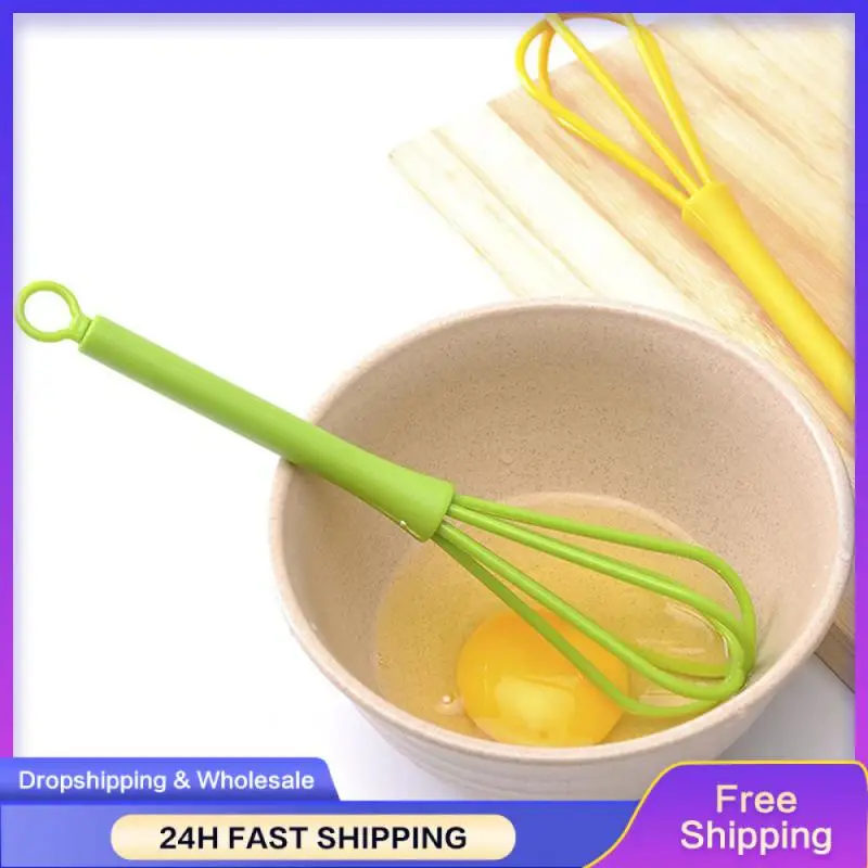 Silicone Stirring Rod Not Easily Deformed 18.5cm Whisk Hand Kitchen Tools Flexible And Easy To Use Yellow Convenient