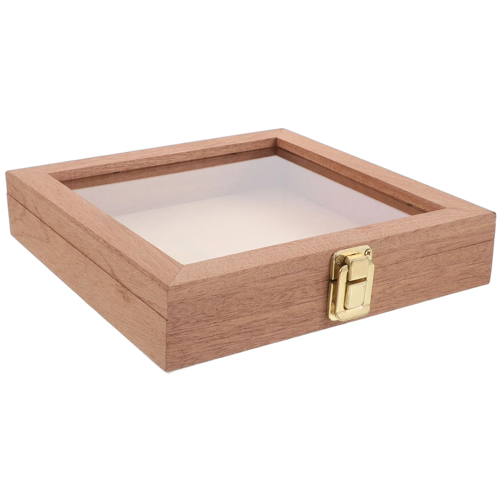 

Small Wood Storage Box Rustic Sapele Wood Square Jewelry Display Organizer Keepsake Dry Flower Butterfly Storage Box