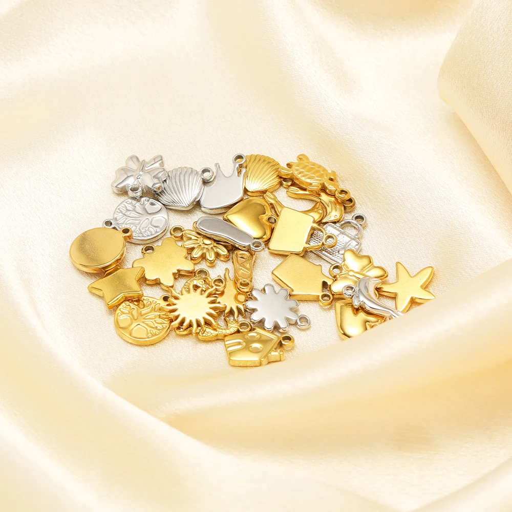 10pcs Stainless Steel Stars Heart Charms Gold Plated Animals Pendants for DIY Necklace Earrings Supplies Bracelet Jewelry Making - Image 4