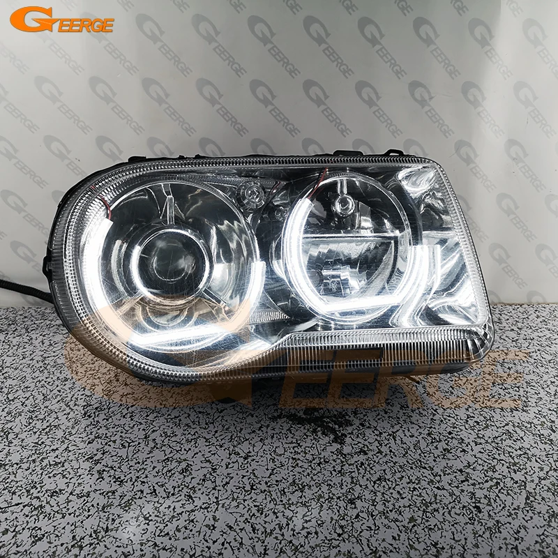 Para Chrysler 300 C 300C LX LE 2004 - 2010 excelente cristal de luz diurna Ultra brillante estilo DTM Kit de Ojos de Ángel Led anillos de Halo