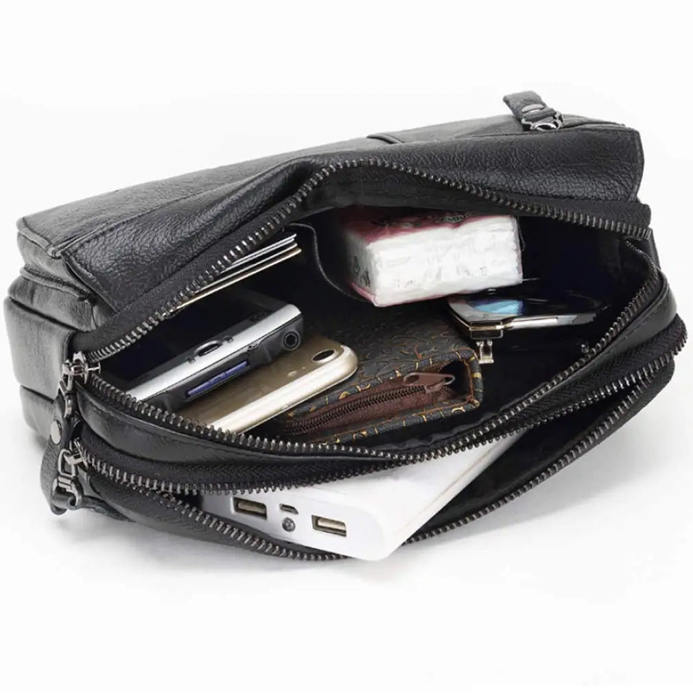 Leather Clutch Purse Wallet for Men Wristlet Zipper Passport Coin Phone Card Carrier Organizer Holder Wrist for Business Travel