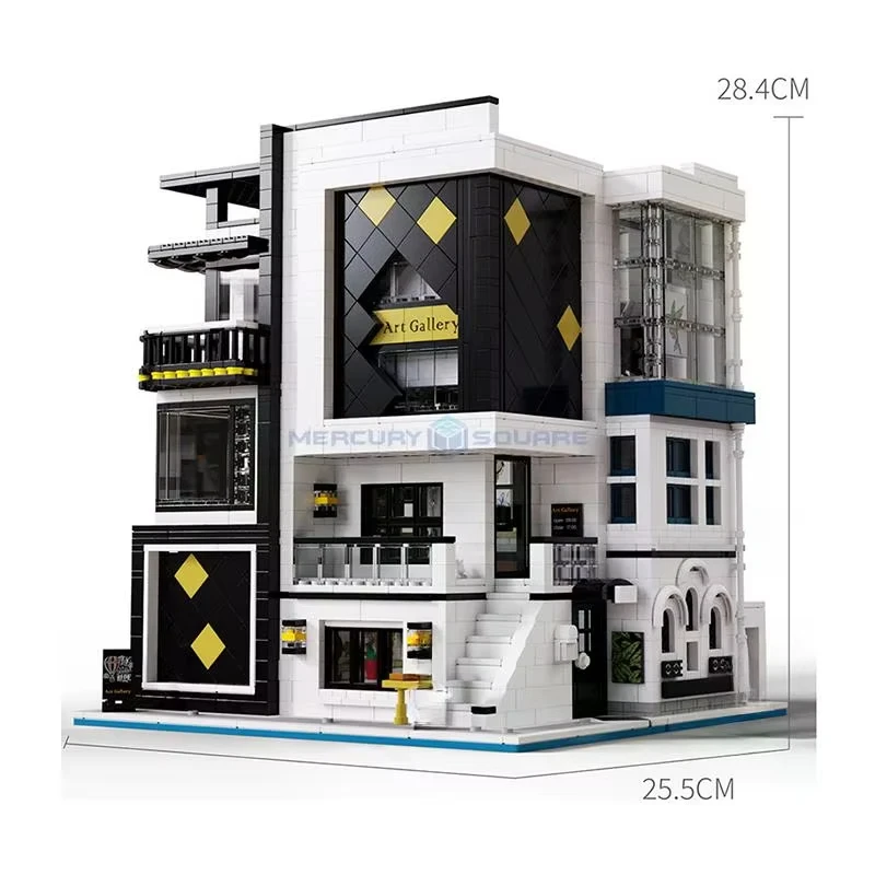 NEUE 3625 Stücke Kunstgalerie Modell Bausteine MOC 10201 Novatown Schaufenster Stadt Street View Modulare Architektur Ziegel Spielzeug Geschenk