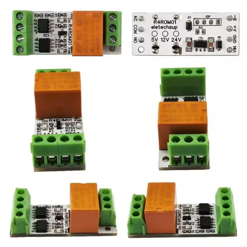 F68C MINI RS485 Relays Board لعناصر التحكم عن بُعد مع Modbus RTU ، يدعم 5V 12V 24V وما يصل إلى 64 جهازًا
