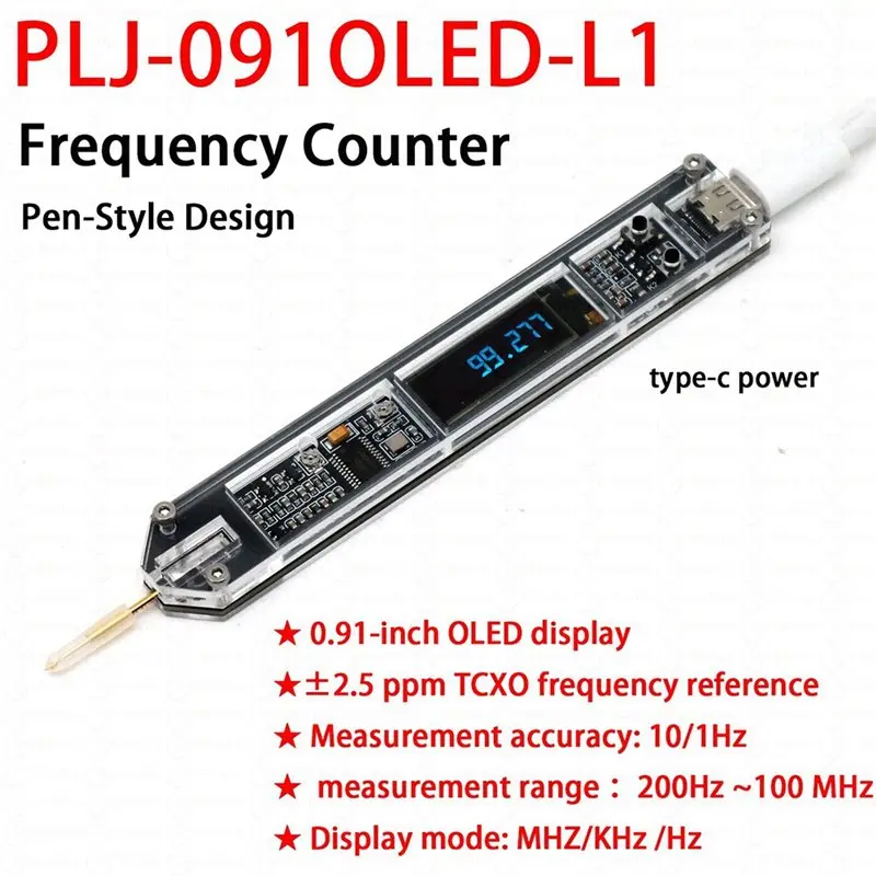 عداد تردد عرض OLED على شكل قلم PLJ-091OLED-L1 200 هرتز - 100 ميجا هرتز RF متر ± 2.5Ppm TCXO #4