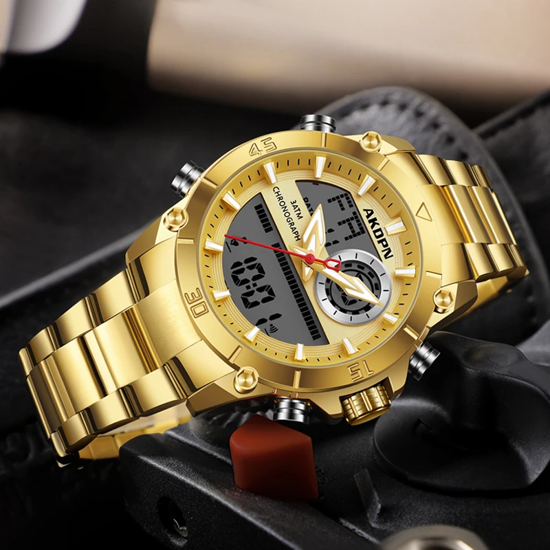 남성용 손목 시계 스포츠 손목 시계 남성용 방수 디지털 Led 남성 시계 군사 스포츠 스테인레스 스틸 남자 손목 시계