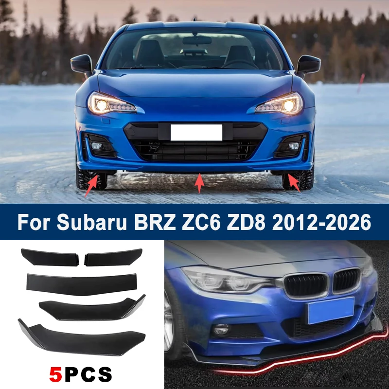 

Adjustable 5Pcs Sectional Front Spoiler Lip For Subaru BRZ ZC6 ZD8 2012-2026 Front Bumper Splitter Car Exterior Sport Body Kit