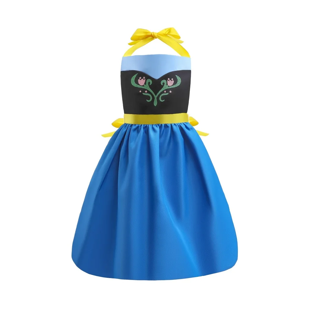 Elsa Cosplay Parent-child Apron Dress Creative Party Cooking Painting Baking Pinafore Princess Girls Costume view 5